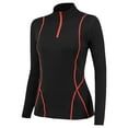 thumbnail image 1 of DuoJiaJ Fashion Women's Yoga Sportswear Fitness Running Slim Top Long Sleeve Blouse Women’s Summer Tops Red, 1 of 2