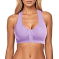 thumbnail image 1 of DuoJiaJ Front Closure Wireless Sports Bra For Women Absorption Supportive Suitable For Running And Fitness Plus Size Bras Purple, 1 of 3