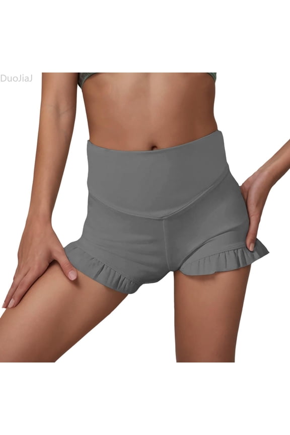Girls Athletic Ruffle Shorts High Waisted Yoga Dance Shorts Comfy Workout Gymnastics Shorts Girls Athletic Shorts Size 160