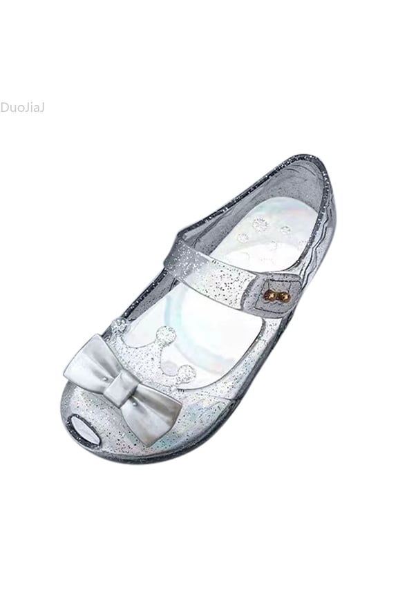 Girls Shoes Flash Diamond Soft Sole Non Sandals Jelly Dance Shoes Princess Shoes Non- Baby Sneakers Size 9.5,Silver