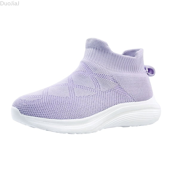 DuoJiaJ Girls Sneakers For Kids Lightweight Breathable Mesh Running Shoes Comfortable Casual Sports Shoes For Girls And Boys Age 4 12 Athletic Shoes For Girls Size 11.5,Purple