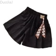 thumbnail image 1 of DuoJiaJ Girls Summer Casual Shorts Loose Fit Skort Pants Elastic Waist Comfortable Playwear For Kids Age 6 14 Outdoor Daily Wear Girls Casual Shorts Size 6-7 Years, 1 of 2