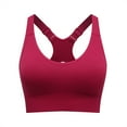 thumbnail image 1 of DuoJiaJ High Plus Size Sports Bra For Women Front Adjustable Straps Wirefree Support Workout Yoga Running Athletic Top Plus Size Bras Red, 1 of 2