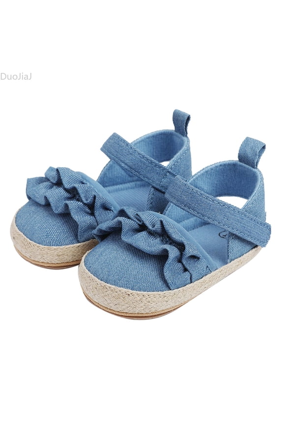 Girls Ruffles Shoes First Walkers Shoes Summer Toddler Flat Sandals Baby Girl Sandals Size 11