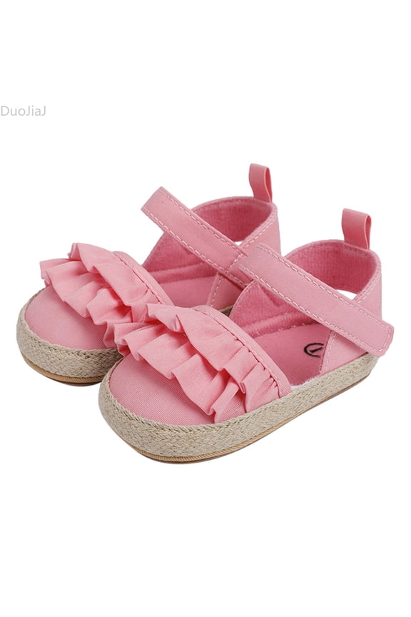Girls Ruffles Shoes First Walkers Shoes Summer Toddler Flat Sandals Baby Girl Sandals Size 12