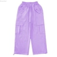 thumbnail image 1 of DuoJiaJ Kids Cargo Pants For Boys And Girls Comfortable Casual Jogger Workwear Pants Durable Playwear For Daily Outdoor Activities Little Girl Cargo Pants Size 5-6 Years,Purple, 1 of 4