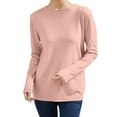 thumbnail image 1 of DuoJiaJ Knit Pullover Sweater Casual Loose Fit Ribbed Long Sleeve Top Soft Comfortable Round Neck Basic Tunic Blouse For Fall Winter Womens Fall Sweater Pullover Pink XXL, 1 of 3
