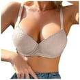 thumbnail image 1 of DuoJiaJ Lace Push Up Underwire Bra For Enhanced Support And Lift Stylish Back Design Thin Cup Comfortable Fit Wireless Bras Beige, 1 of 3
