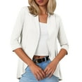 thumbnail image 1 of DuoJiaJ Ladies Fashion Casual Solid Color Three Quarter Sleeve Sleeve Cardigan Short Small Coat Cardigan For Women White, 1 of 4
