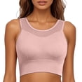 thumbnail image 1 of DuoJiaJ Large Size Shockproof Gathered Yoga Fitness Mesh Vest Running Breathable Quick Drying Sports Underwear Bra Bras for Women Pink, 1 of 3