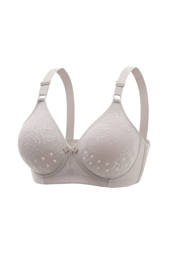 Latex Hole Cup Breathable Non Wired Fall Underwear Bras for Women Gray