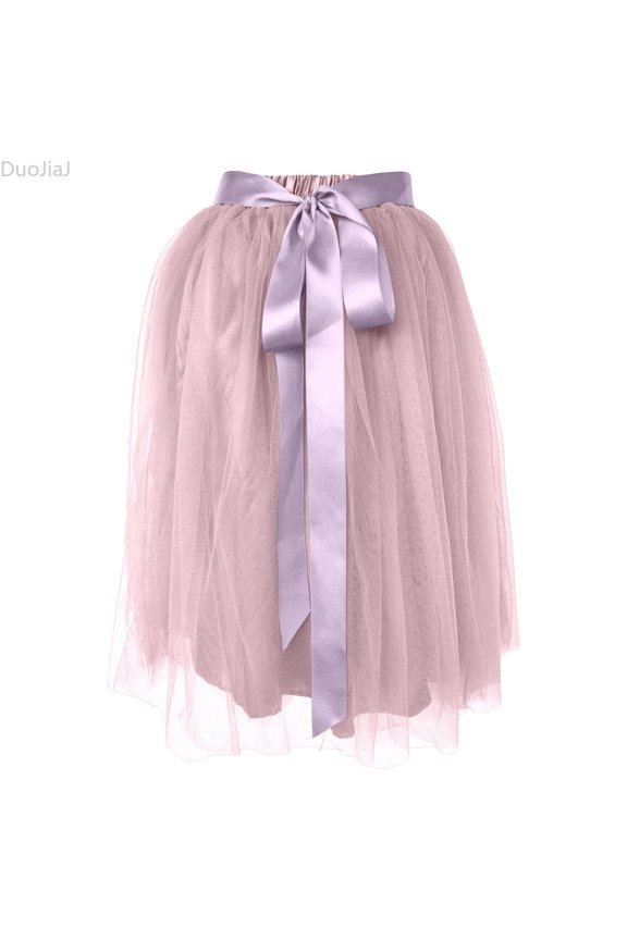 Layered Midi Skirt For Elegant Mesh Overlay Fashion Skirt With Soft And Flowy Hemline For Daily Wear And Skirts For Women Red One Size