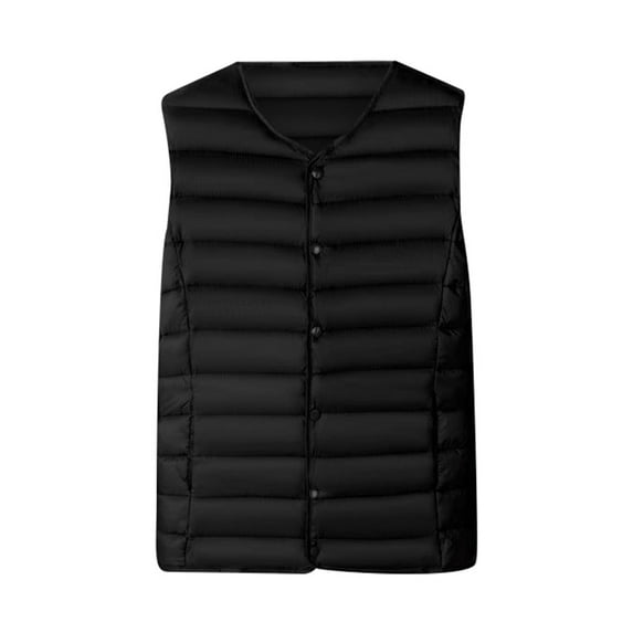 DuoJiaJ Light For Women Autumn Winter Collarless Inner Bladder Short Women's Vest Plus Size Round Neck Coat Womens Winter Jacket Black XXXXXL