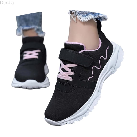 DuoJiaJ Lightweight Girls Knit Upper Casual Sneakers For Everyday Comfort Breathable Mesh Design Flexible Soles Ideal For Play Girls Sports Shoes Size 3.5,Pink