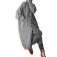 thumbnail image 1 of DuoJiaJ Long Knit Cardigan Coat High Neck Oversized Open Front Sweater With Pockets For Fall Winter Crewneck Sweater Women Gray One Size, 1 of 3