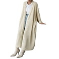 thumbnail image 1 of DuoJiaJ Long Oversized Knit Sweater Coat For Open Front Knee Length Cardigan Fall Winter Fashion Outerwear Oversized Sweaters For Women Beige One Size, 1 of 3