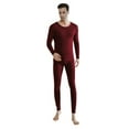 thumbnail image 1 of DuoJiaJ Long Thermal Underwear for Men Lined Base Layer Set for Cold Weather Red S, 1 of 5