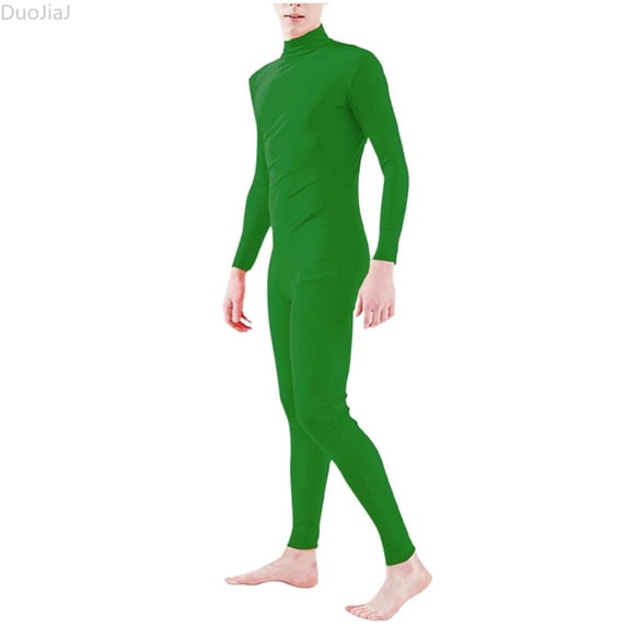 DuoJiaJ Mens Full Body Suit, Invisibility Cape Party Outfit Green Sizes S-XL