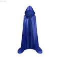 thumbnail image 1 of DuoJiaJ Mens Hooded Satin Cloak, Stand Collar Gothic Cape Blue, 1 of 5
