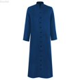 thumbnail image 1 of DuoJiaJ Mens Robe, Stand Collar Long Sleeve Gown Blue Sizes S-5XL, 1 of 4