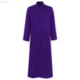 thumbnail image 1 of DuoJiaJ Mens Robe, Stand Collar Long Sleeve Gown Purple Sizes S-5XL, 1 of 4