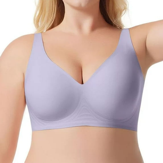 DuoJiaJ New Seamless Lingerie Plus Size Bra For Women Plus Size Bras Purple