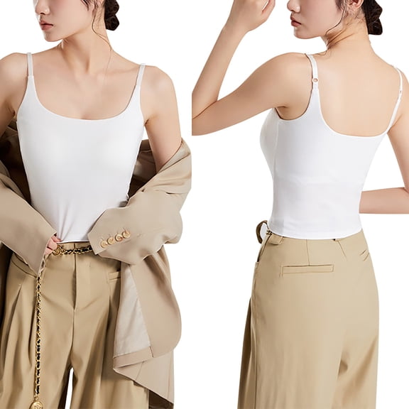 DuoJiaJ The New Shoulder Strap Can Be Adjusted To Expose The Navel And The Beautiful Back Is Covered With Underwear Without Steel Rings And Bra Pads. Workout Tank Tops Women