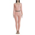 thumbnail image 1 of DuoJiaJ New Women's Autumn Clothes And Autumn Trousers Double Soft Velvet Seamless U Neck Long Sleeved Trousers Solid Color Thermal Underwear Set Thermal Underwear Women Pink XL, 1 of 3