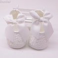 thumbnail image 1 of DuoJiaJ Baby Girl Soft Shoes Soft Soled Non- Bowknot Footwear Crib Shoe Toddler Sneakers Size 12,White, 1 of 4
