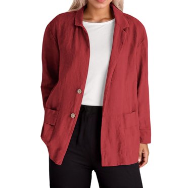 DuoJiaJ Plus Size Casual Women's Long Sleeve Coat Lightweight And Stylish For Daily Wear In Fall And Winter Perfectly Paired With Jeans For Comfortable Womens Puffer Coat Red L