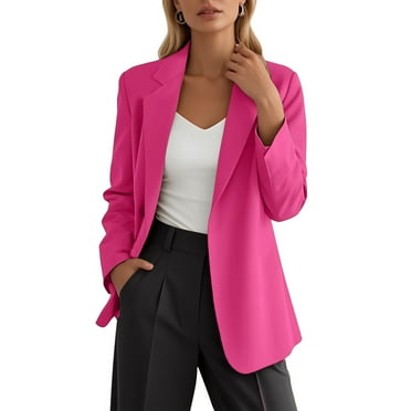 DuoJiaJ Plus Size Coat For Everyday Workwear Stylish Outerwear Versatile Casual Outerwear For Multiple Seasons Womens Warm Winter Coat Pink L