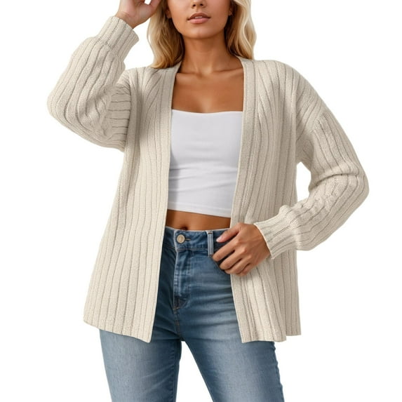DuoJiaJ Plus Size Coat For Women Textured Cardigan Jacket For Daily Wear Versatile Fall And Winter Ideal For Pairing With Jeans Womens Lightweight Winter Coat Beige L