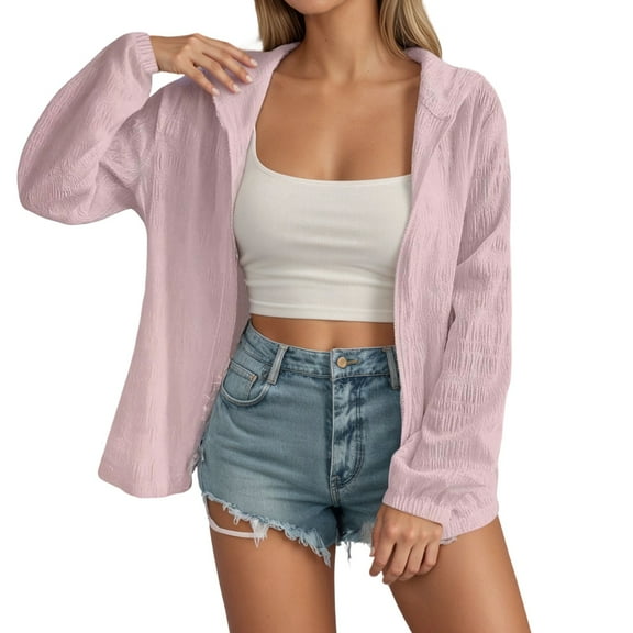 DuoJiaJ Plus Size Women's Casual Zip Up Hooded Jacket Lightweight Sun Outerwear For Everyday Wear Womens Winter Jacket Pink XL