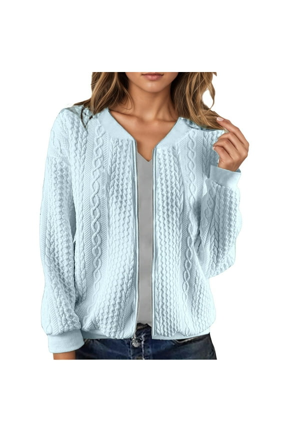 Plus Size Women's Floral Long Sleeve Casual Short Jacket Comfortable And Stylish Outerwear For Every Occasion Womens Warm Winter Coat Blue S