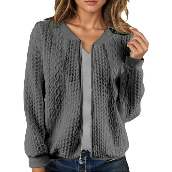 DuoJiaJ Plus Size Women's Floral Long Sleeve Casual Short Jacket Comfortable And Stylish Outerwear For Every Occasion Womens Warm Winter Coat Gray XXL