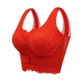 thumbnail image 1 of DuoJiaJ Plus Size Women's Seamless Front Closure Sports Bra With Supportive Design And Wire Comfort" Plus Size Bras Red, 1 of 4