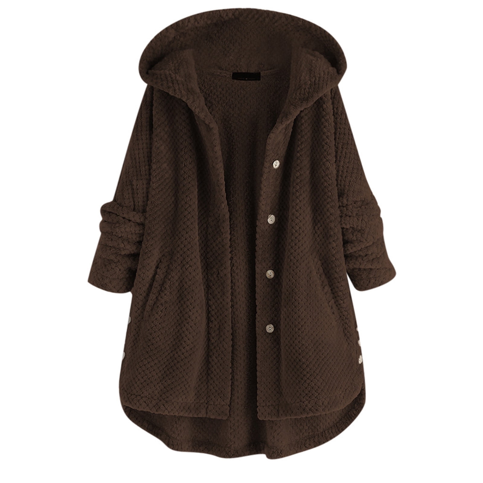 Solid Oversized Pocket Button Coat main image 1