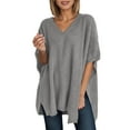 thumbnail image 1 of DuoJiaJ Pullover Sweater With Batwing Sleeves Stylish Knit Cardigan For Everyday Wear And Layering Fall Plus Size Tops Gray S, 1 of 3