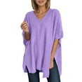 thumbnail image 1 of DuoJiaJ Pullover Sweater With Batwing Sleeves Stylish Knit Cardigan For Everyday Wear And Layering Fall Plus Size Tops Purple S, 1 of 3