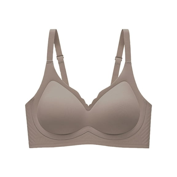 DuoJiaJ Seamless Bra Girl With Small Holding Thin Bra Girl Without Underwire Sports Bras for Women Brown