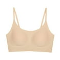 thumbnail image 1 of DuoJiaJ Seamless Bra Without Underwire Women's Bralette Padded Comfortable Non Wired T Shirt Bra Pull On Bra Crossback Comfortable Soft Bustier Sports Bras for Women Beige, 1 of 2