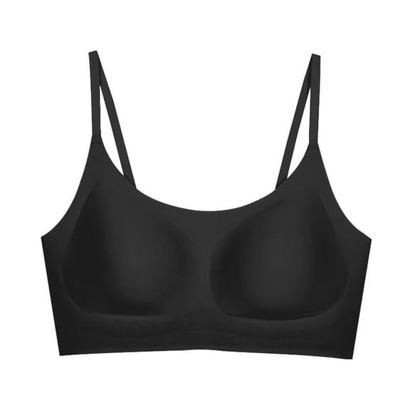 DuoJiaJ Seamless Bra Without Underwire Women's Bralette Padded Comfortable Non Wired T Shirt Bra Pull On Bra Crossback Comfortable Soft Bustier Sports Bras for Women Black