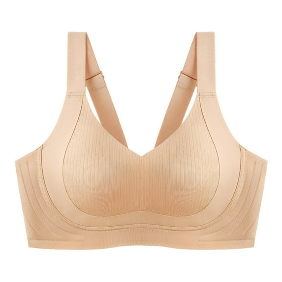 DuoJiaJ Seamless Underwear For Women With Large Breasts Small Breasts Sagging Full Cup No Wires Large Size Sports Bra T-Shirt Bras Multicolor