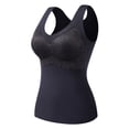 thumbnail image 1 of DuoJiaJ Tank Top for Women V Neck Lace Camisole Tops with Built in Bra Cami Vest Base Layer Black XL, 1 of 4