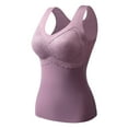 thumbnail image 1 of DuoJiaJ Slimming Tank Top for Women V Neck Lace Camisole Tops with Built in Bra Cami Vest Base Layer Pink XL, 1 of 4