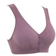 thumbnail image 1 of DuoJiaJ Soft Cotton Front Buckle Middle Aged And Elderly Underwear Women Smooth No Underwire Wide Strap Vest Type New Large Size Bra T-Shirt Bras Multicolor, 1 of 3