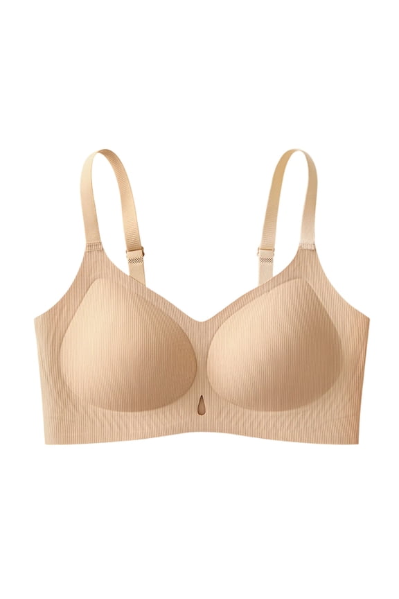 Soft Support Bra For Seamless No Side Bulge Push Up Demi Fixed Cup Wireless Comfort T-Shirt Bras Yellow