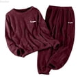 thumbnail image 1 of DuoJiaJ Soft Winter Flannel Pajama For Cozy Thermal Fleece Wear With Adjustable Ankles Relaxed Fit Home Sleepwear Womens Sleepwear Red S, 1 of 5
