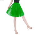 thumbnail image 1 of DuoJiaJ Solid Color High Waist Skirt With Ruffle Hem And Layered Flounce For Carnival Party Dance Performance Ballet Tutu Skirts For Women Green One Size, 1 of 3