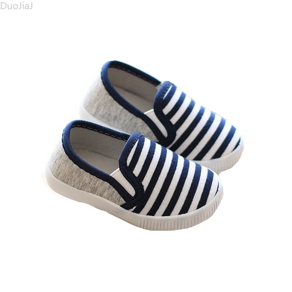 DuoJiaJ Spring And Autumn Children's Classic Fashion Casual Shoes With Striped Soft Soles Girls Sneakers Size 5.5 M,Blue